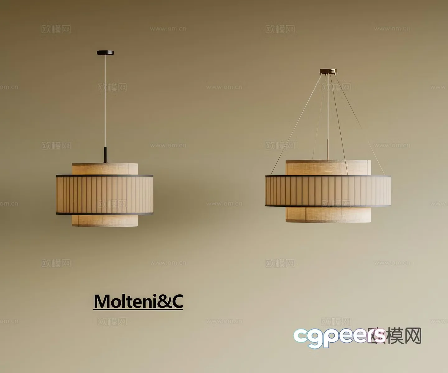 New Chinese style Chinese chandeliers medieval retro chandeliers decorative chandeliers linen fabric chandeliers art 3d model