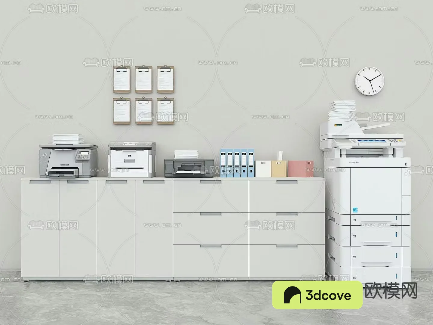 locker file cabinet printer copier 3d model