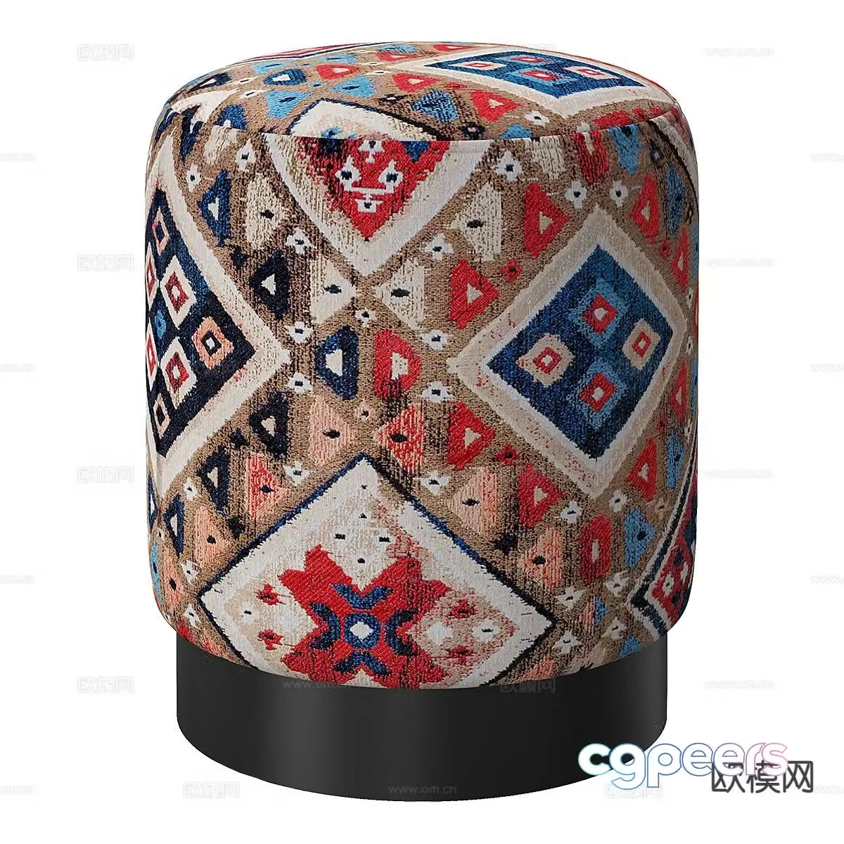 Medieval style sofa stool low stool stool 3d model