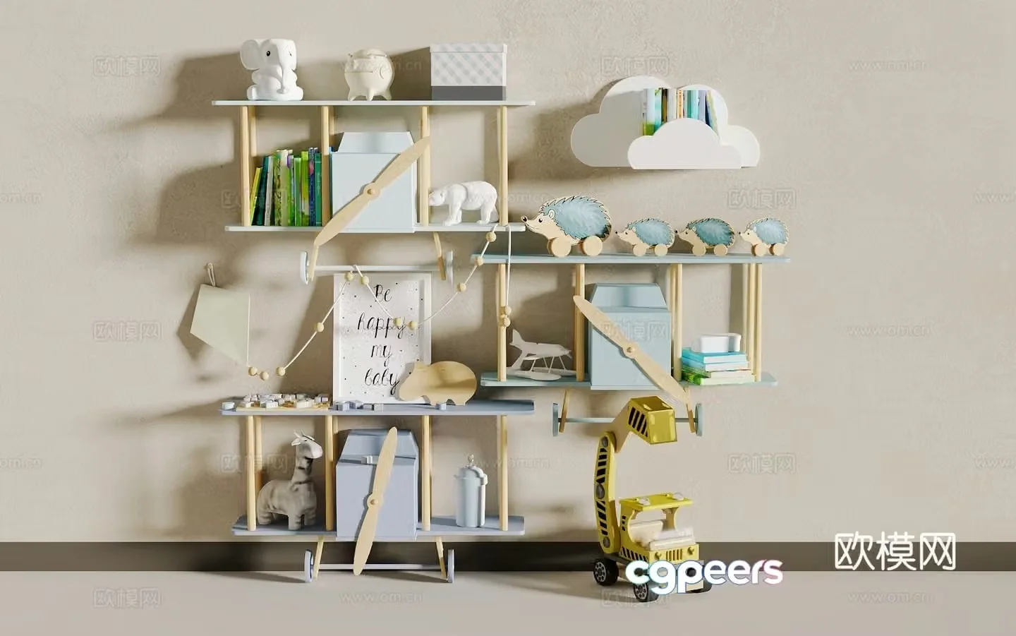 Children’s bookshelf 3d model