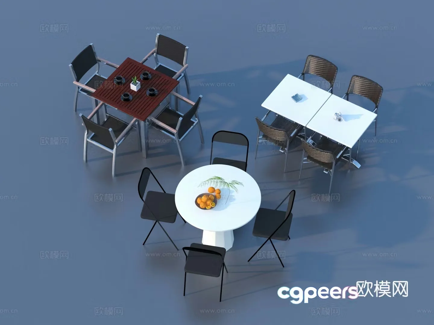 Dining table and chair combination Dining table Dining chair 3d model