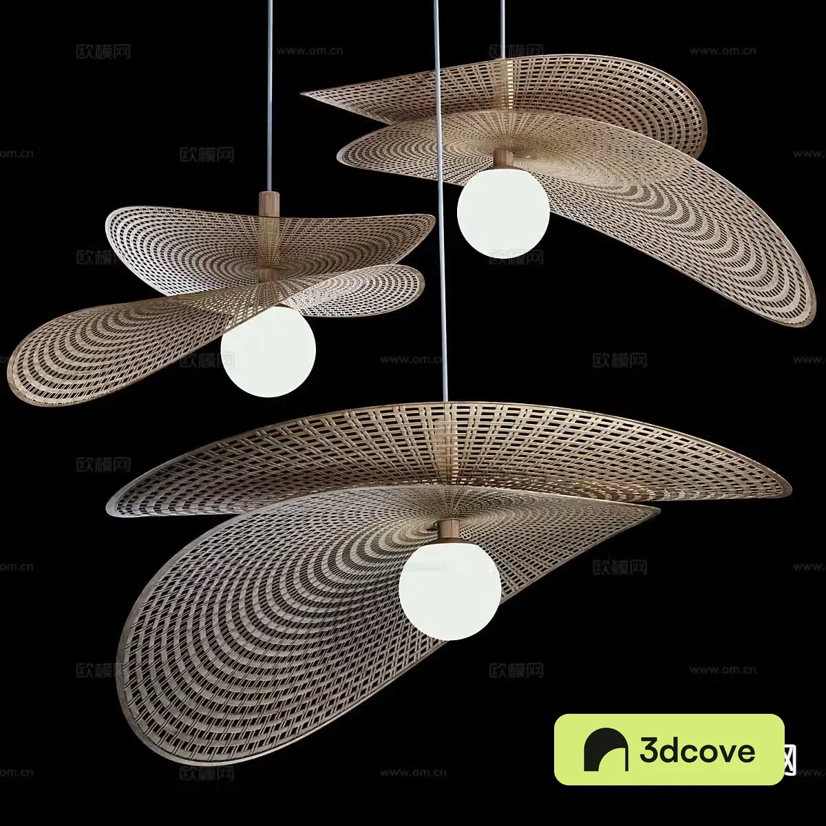 Wabi-sabi chandelier rattan chandelier