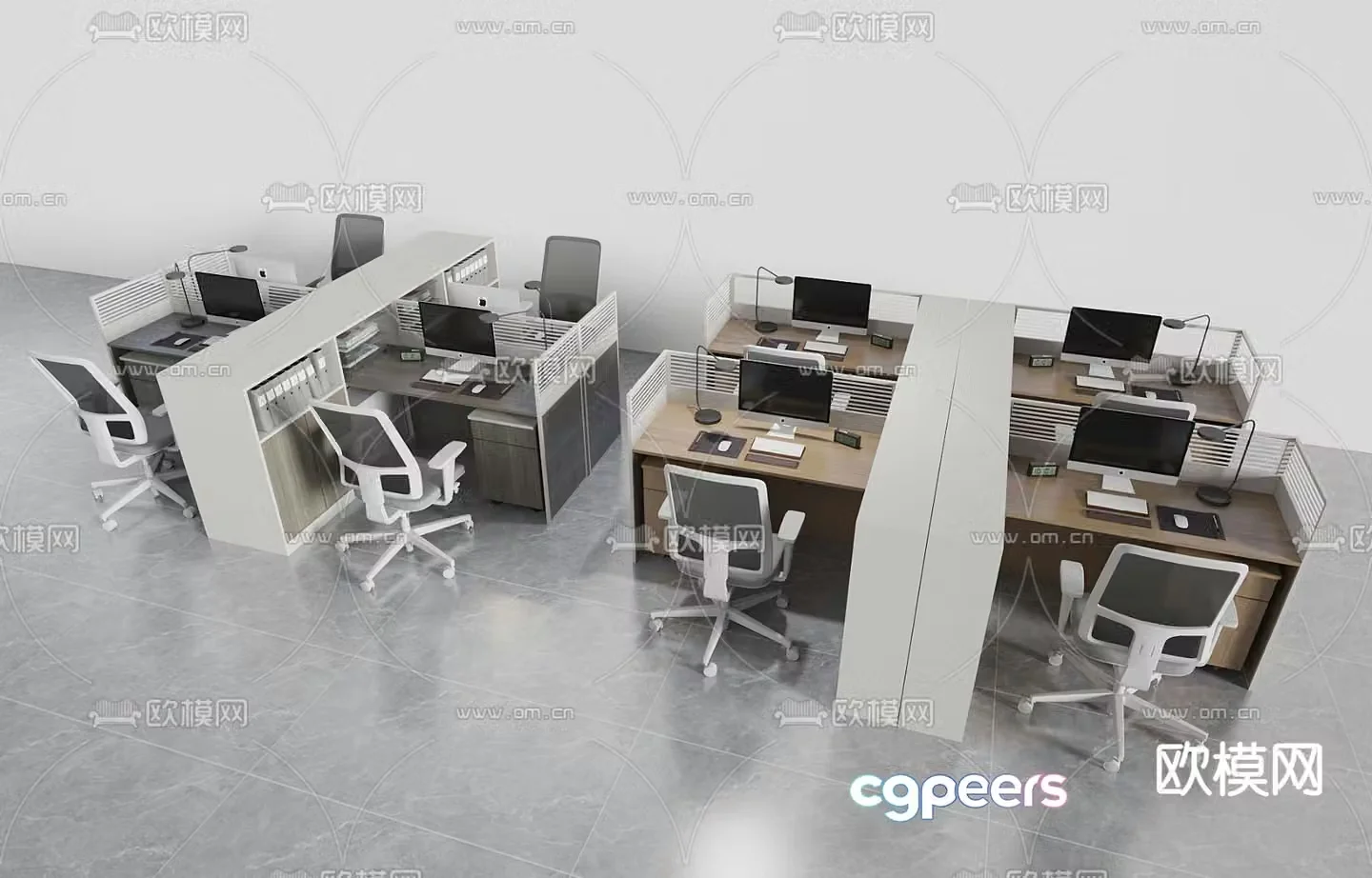 Office desk and chair desk 3d model