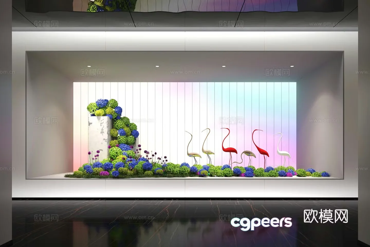 Modern interior landscape landscaping flower landscape interior landscape 3d model
