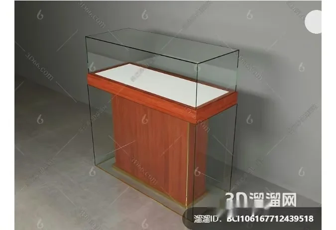 A Glass And Wood Podium 3D Model – 12698 – VRAY Render