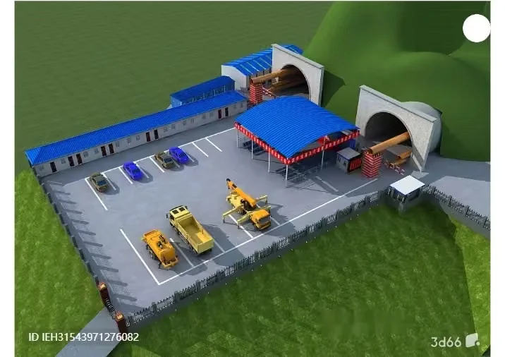 A 3D Rendering Of A Building With A Parking Lot 3D Model – 5136 – VRAY Render
