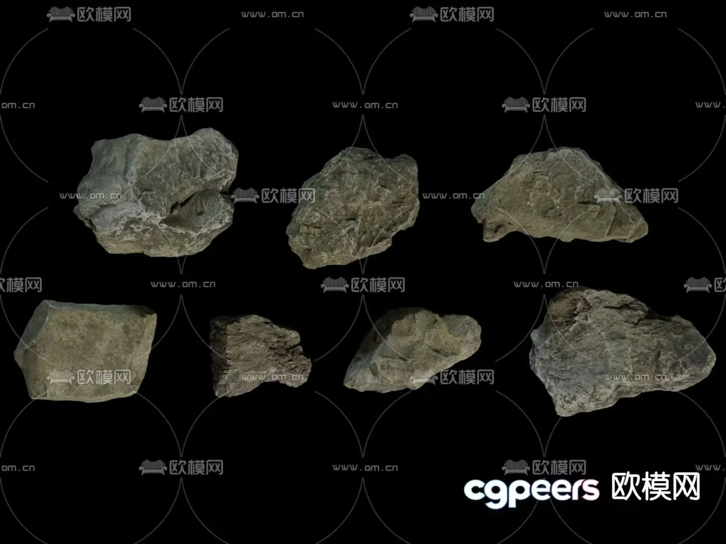 Landscape stone stone stone combination 3d model