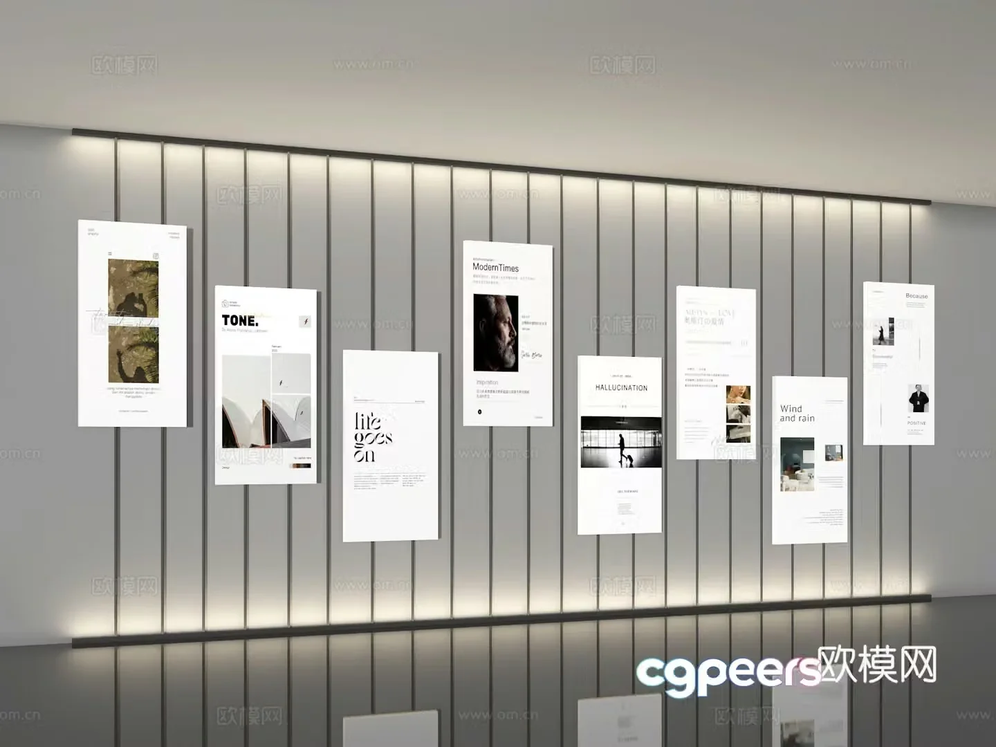 Advertising wall 3d model