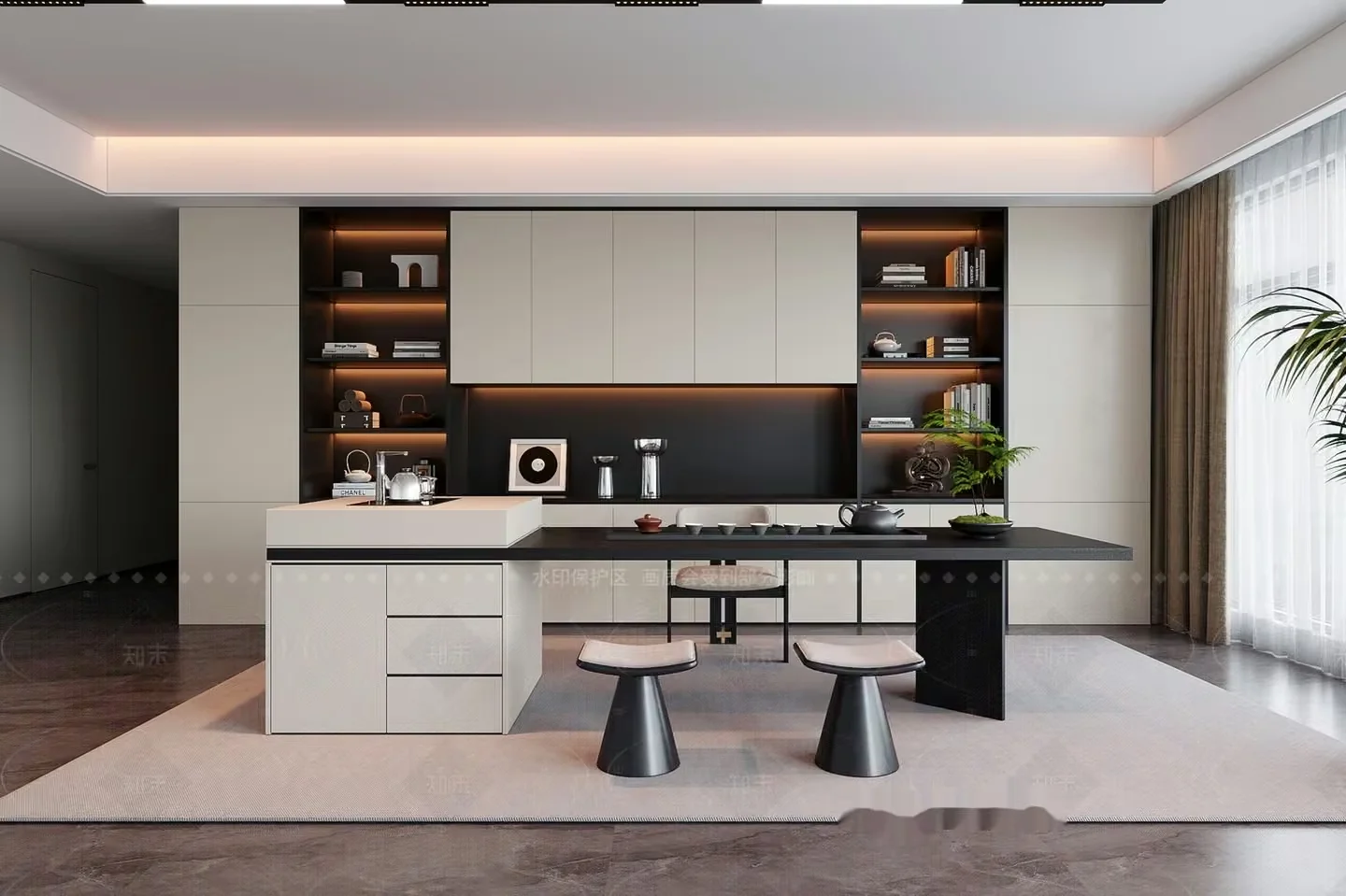Modern Kitchen Design 3D Model – 5050 – VRAY Render