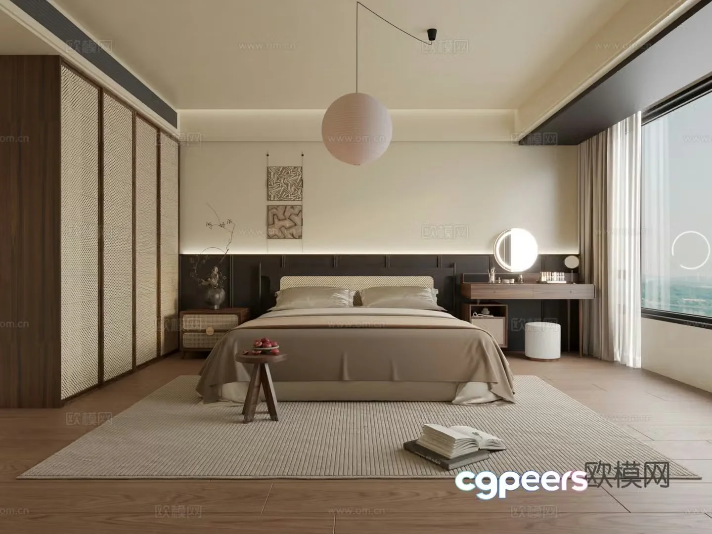 Wasabi retro style bedroom 3d model