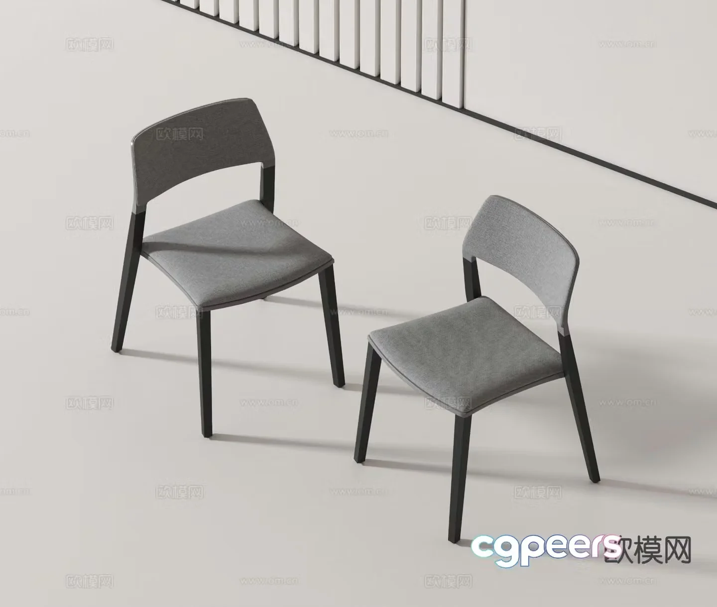 Modern single chair chair dining chair 3d model