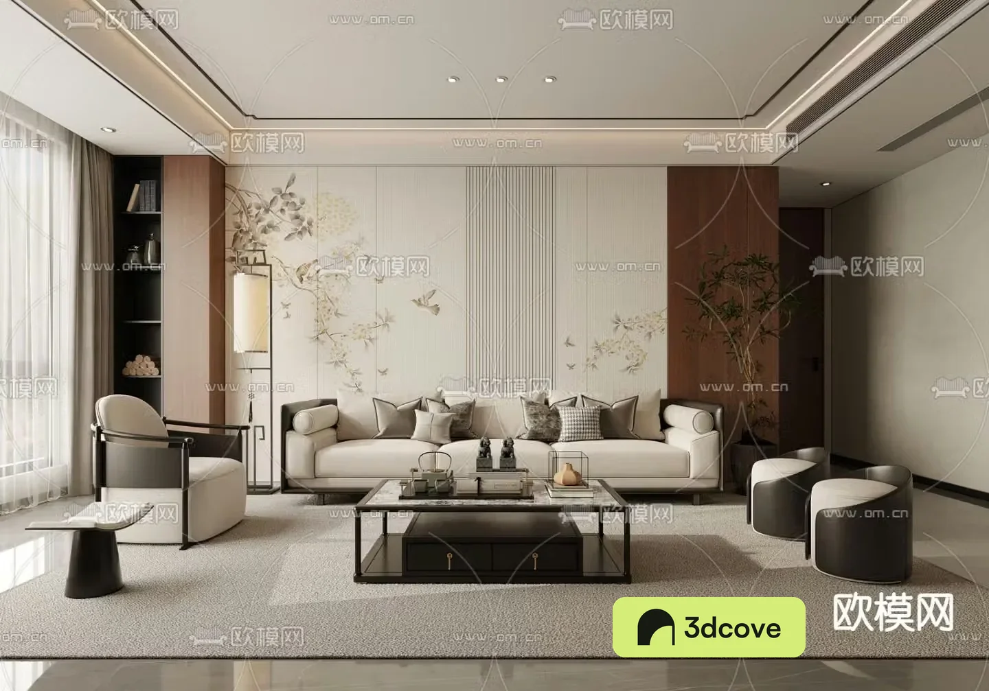 New Chinese style living room Zen living room