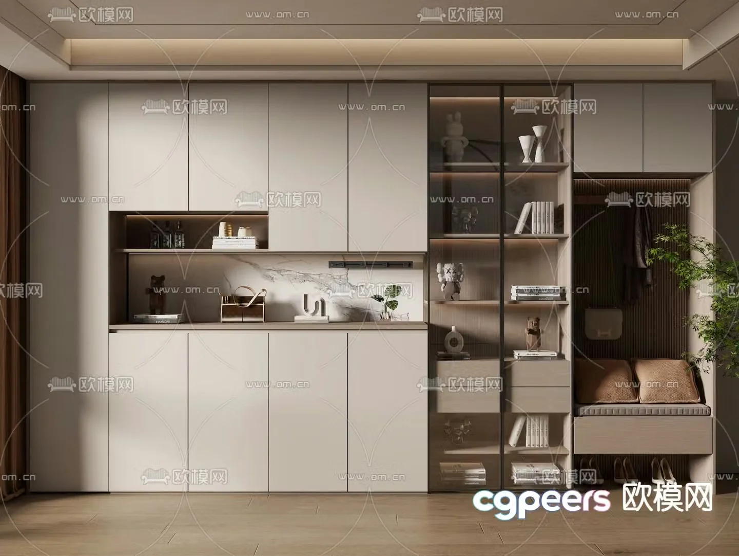 Modern shoe cabinet 3d model