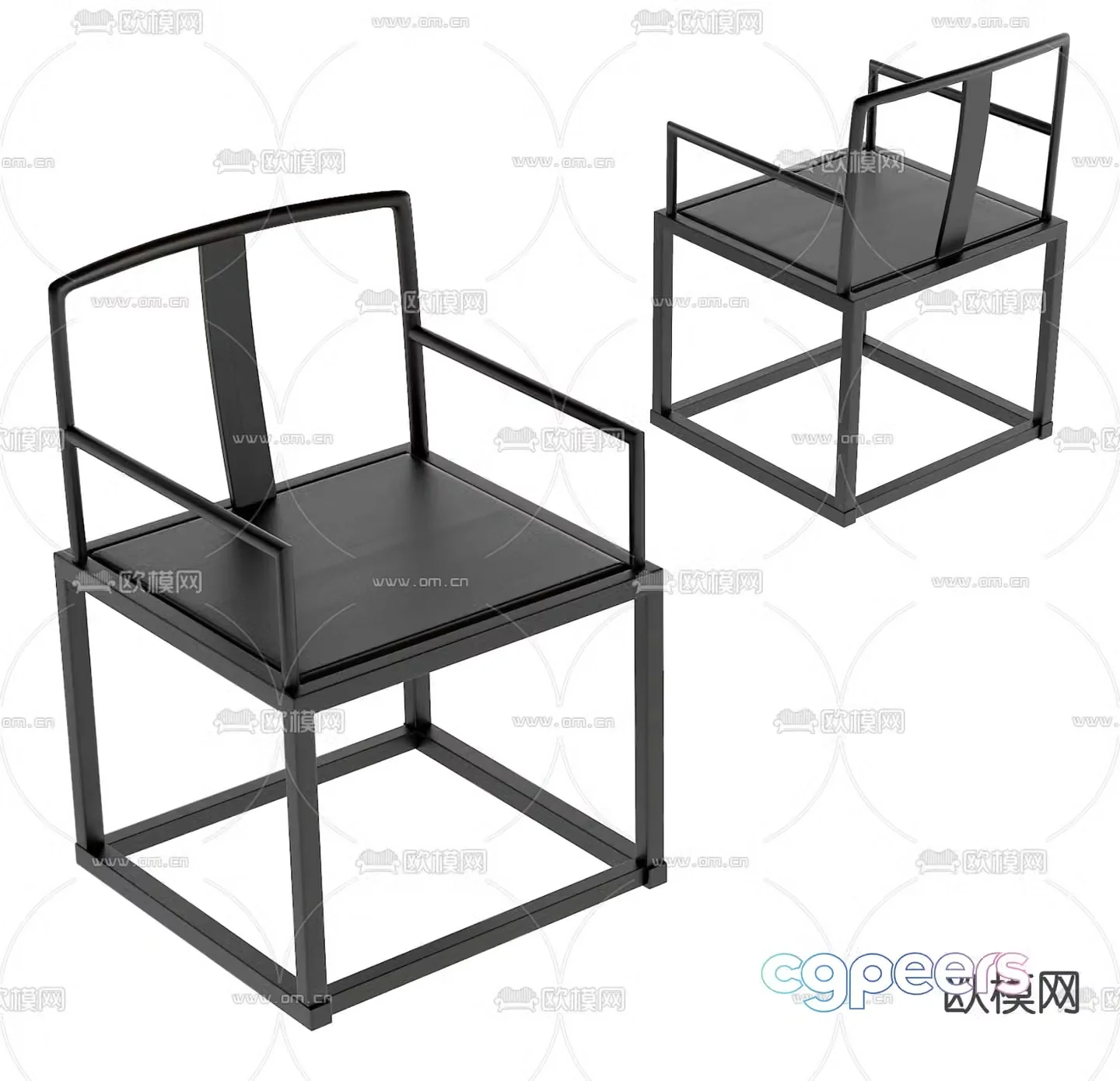 New Chinese style chair Taishi chair 3d model