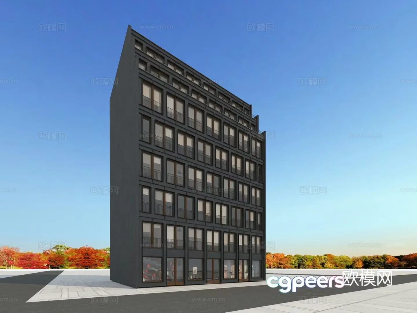 Building appearance European-style building 3d model