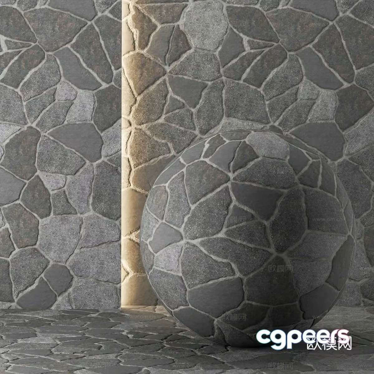 New Chinese cultural stone exterior wall brick 3D model