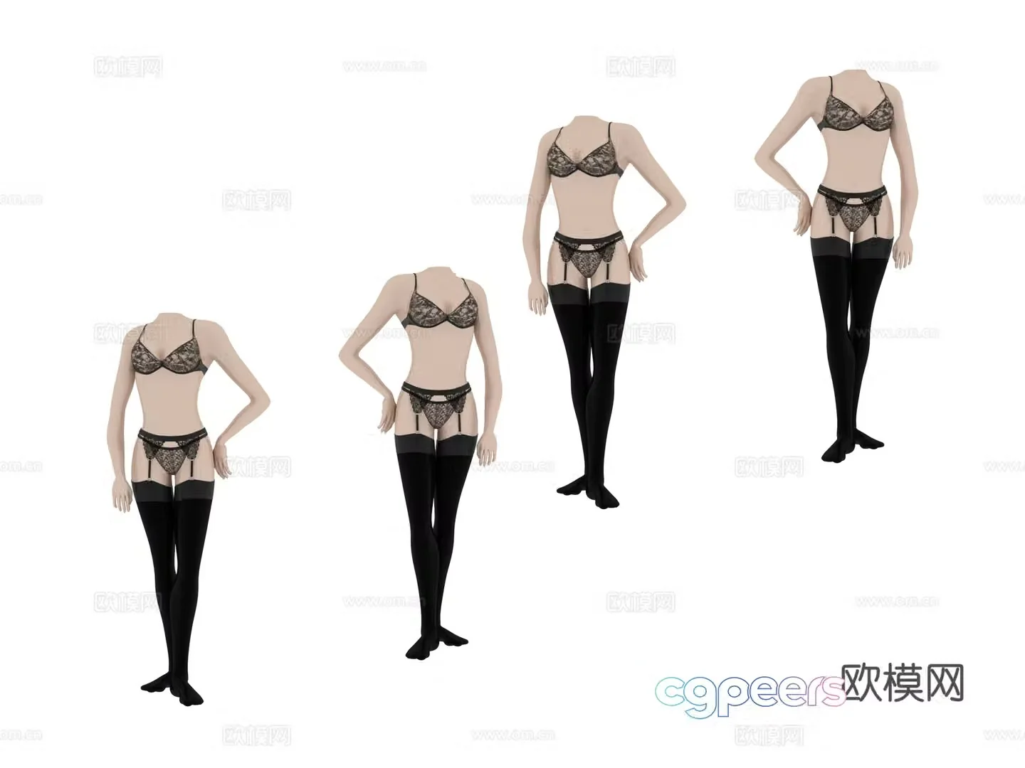 Clothing model underwear model 3d model