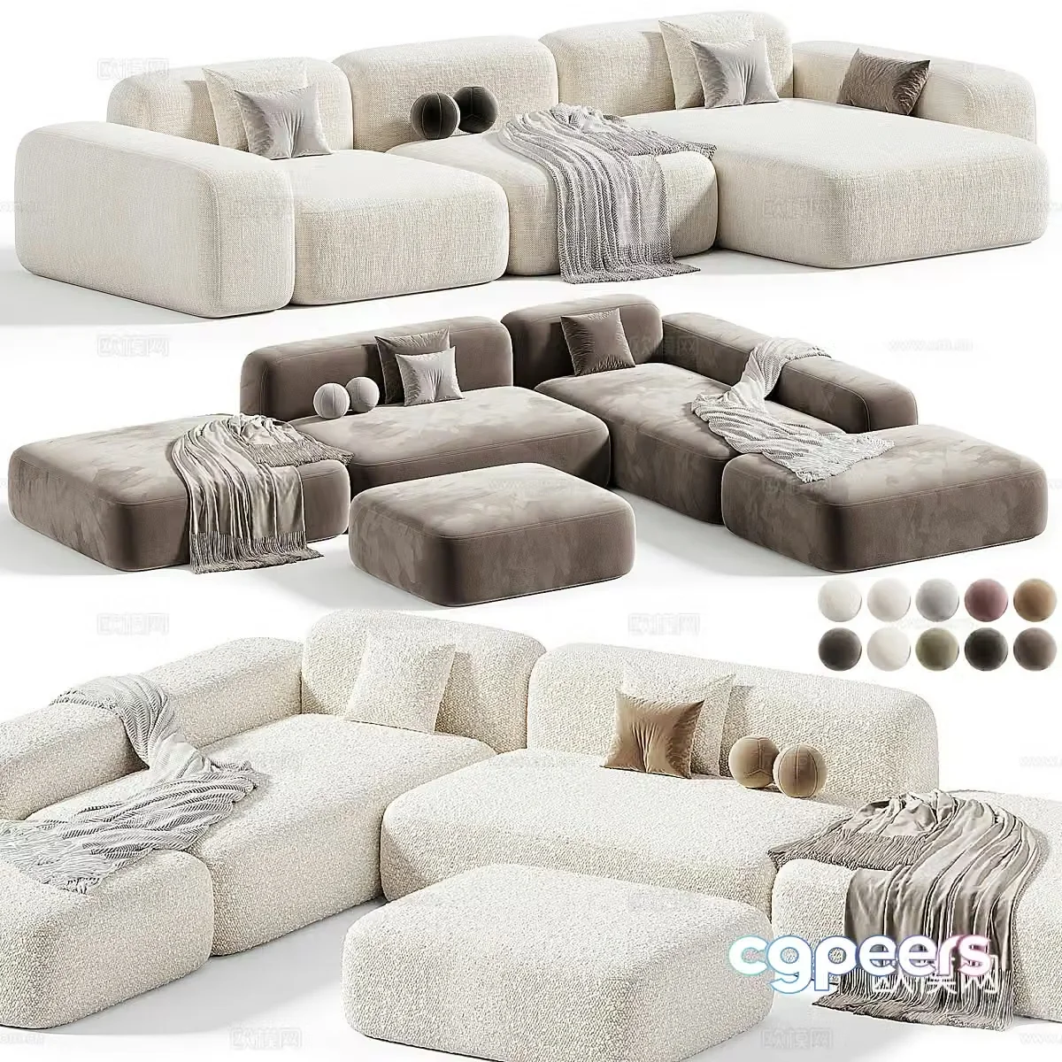 Modern Italian Dorvan Desiree Combination Sofa 3D Model