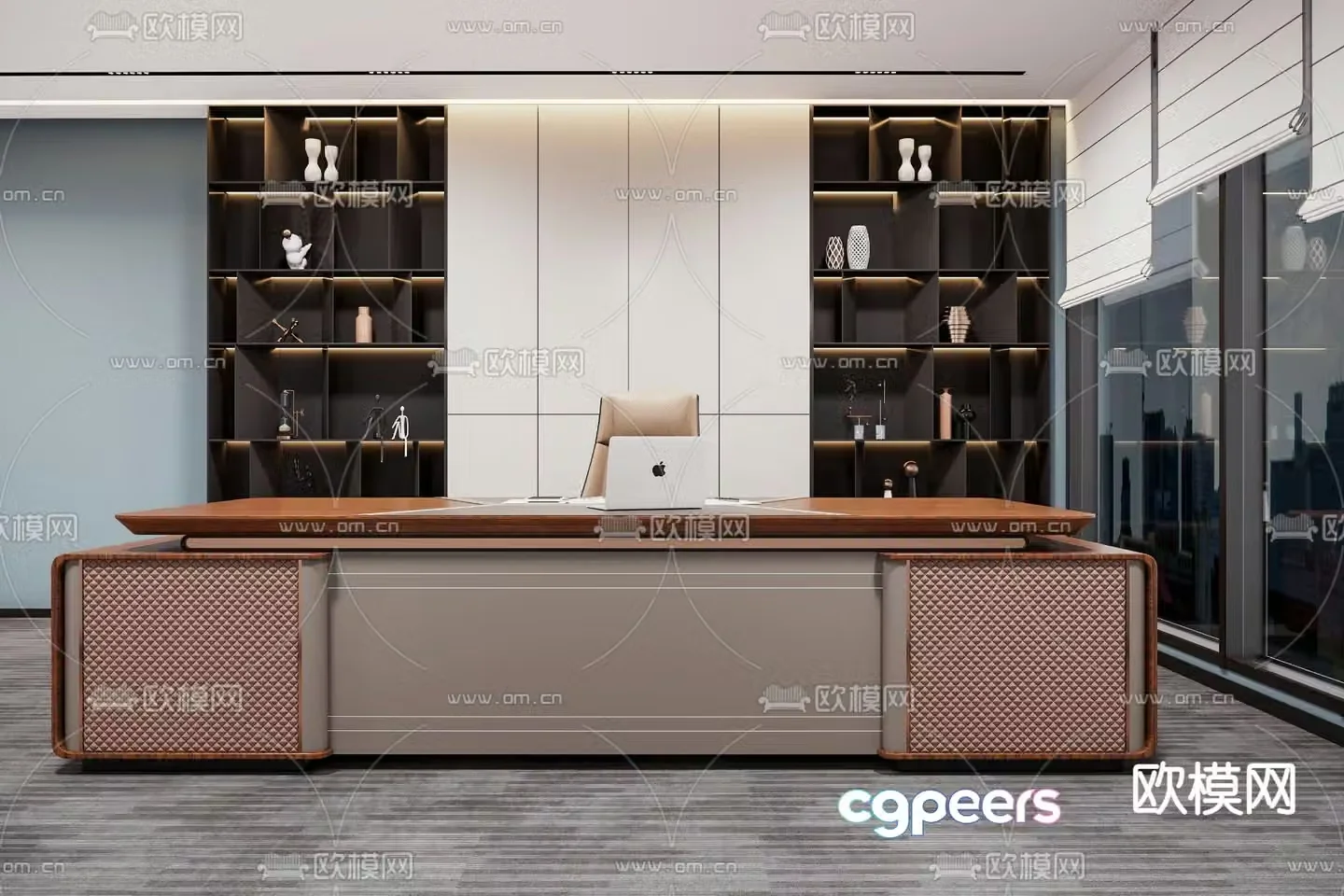 desk executive desk boss desk 3d model