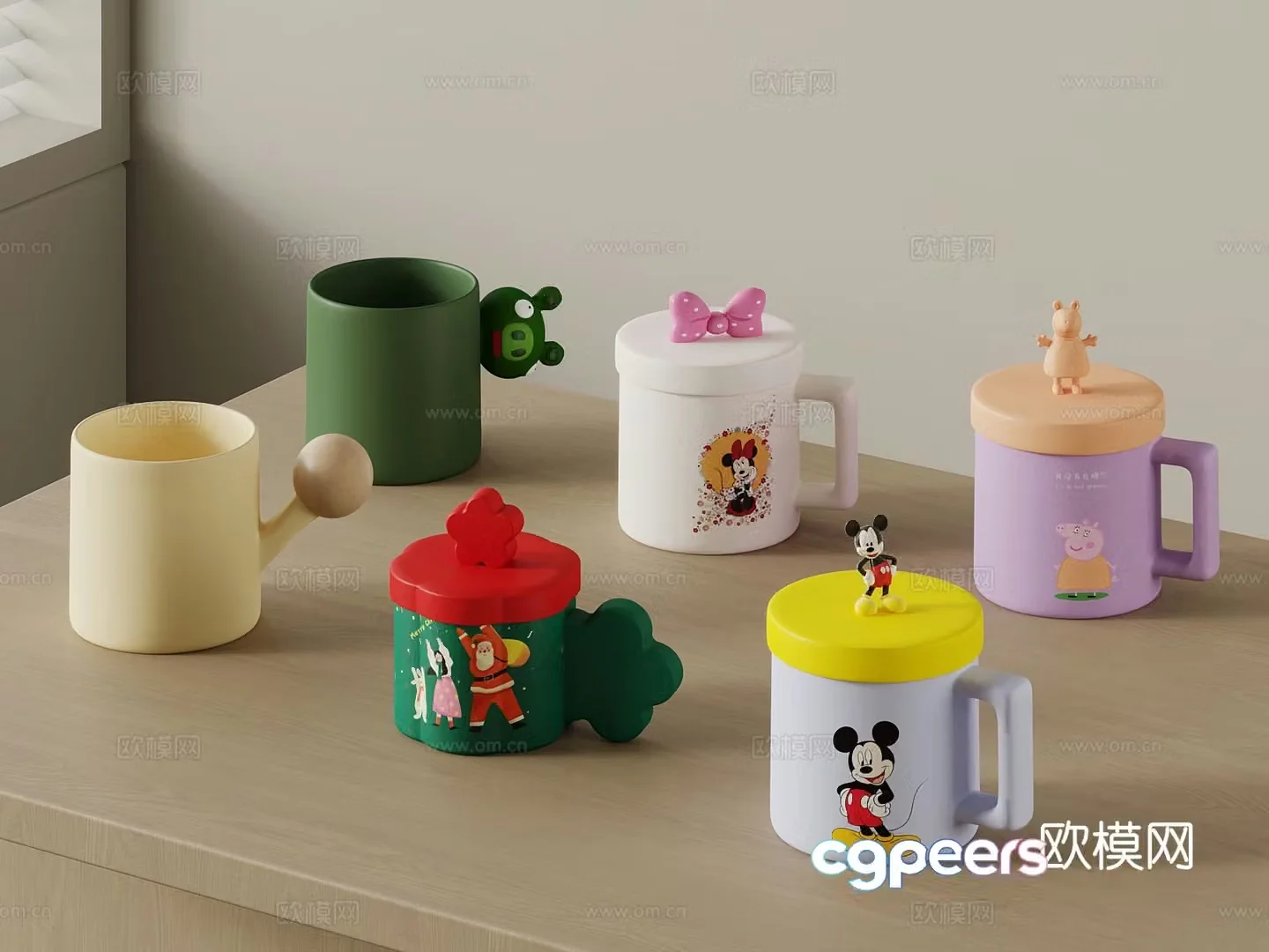 Modern cartoon water cup 3d model