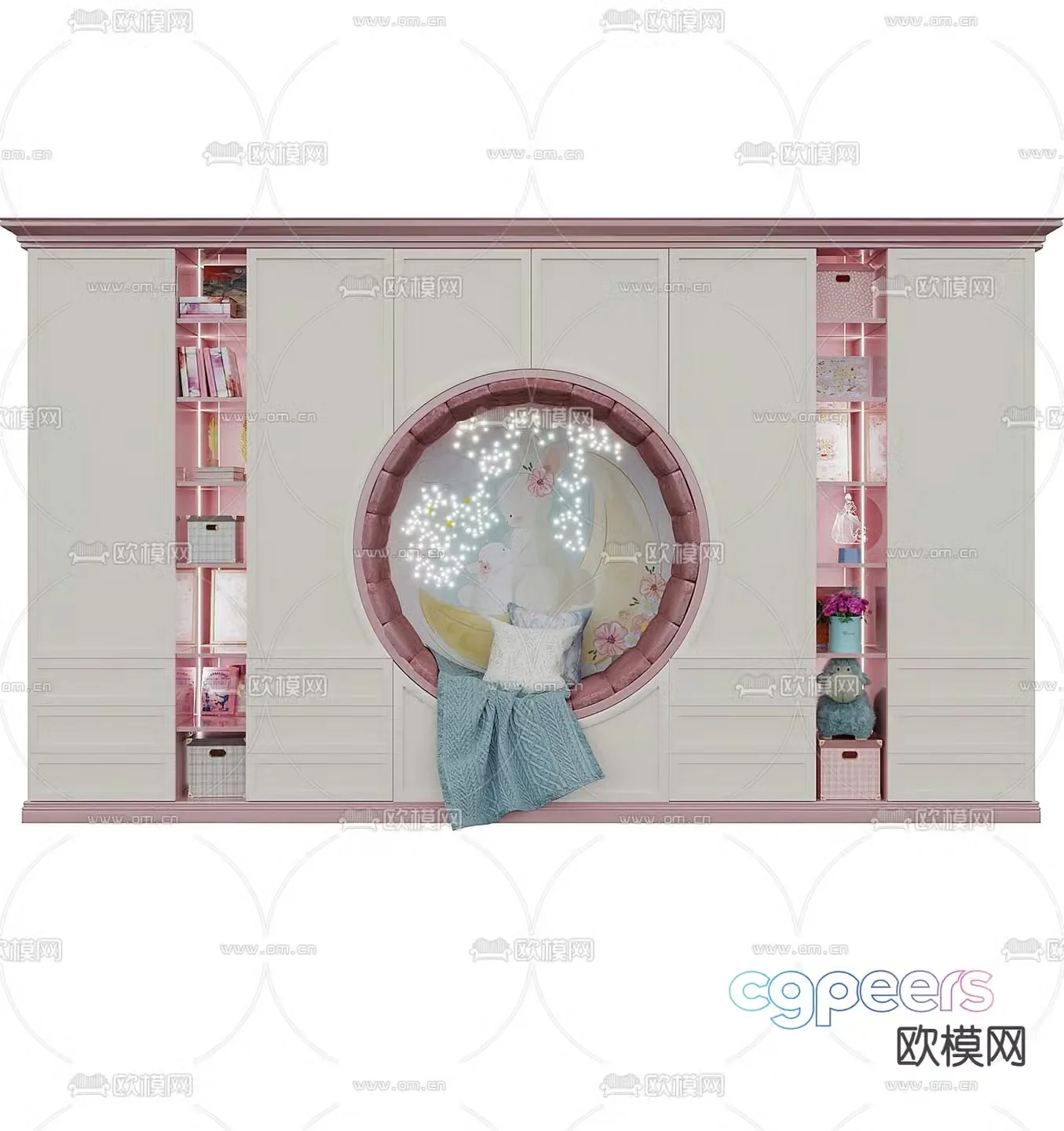 Children’s wardrobe storage cabinet 3d model