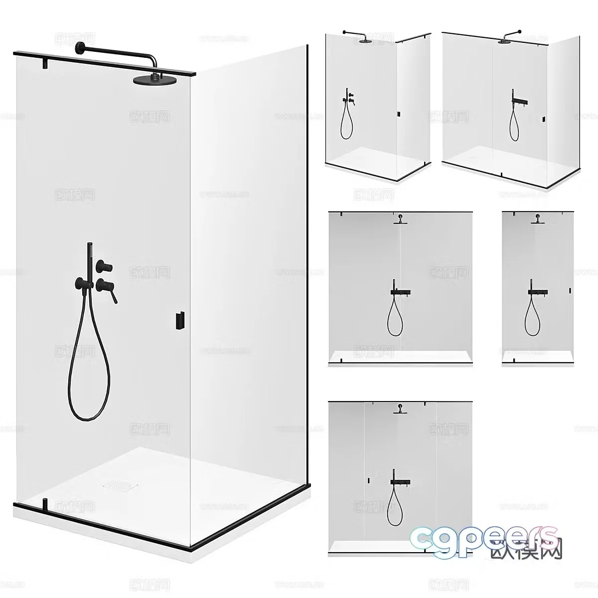 Modern shower room 3d model