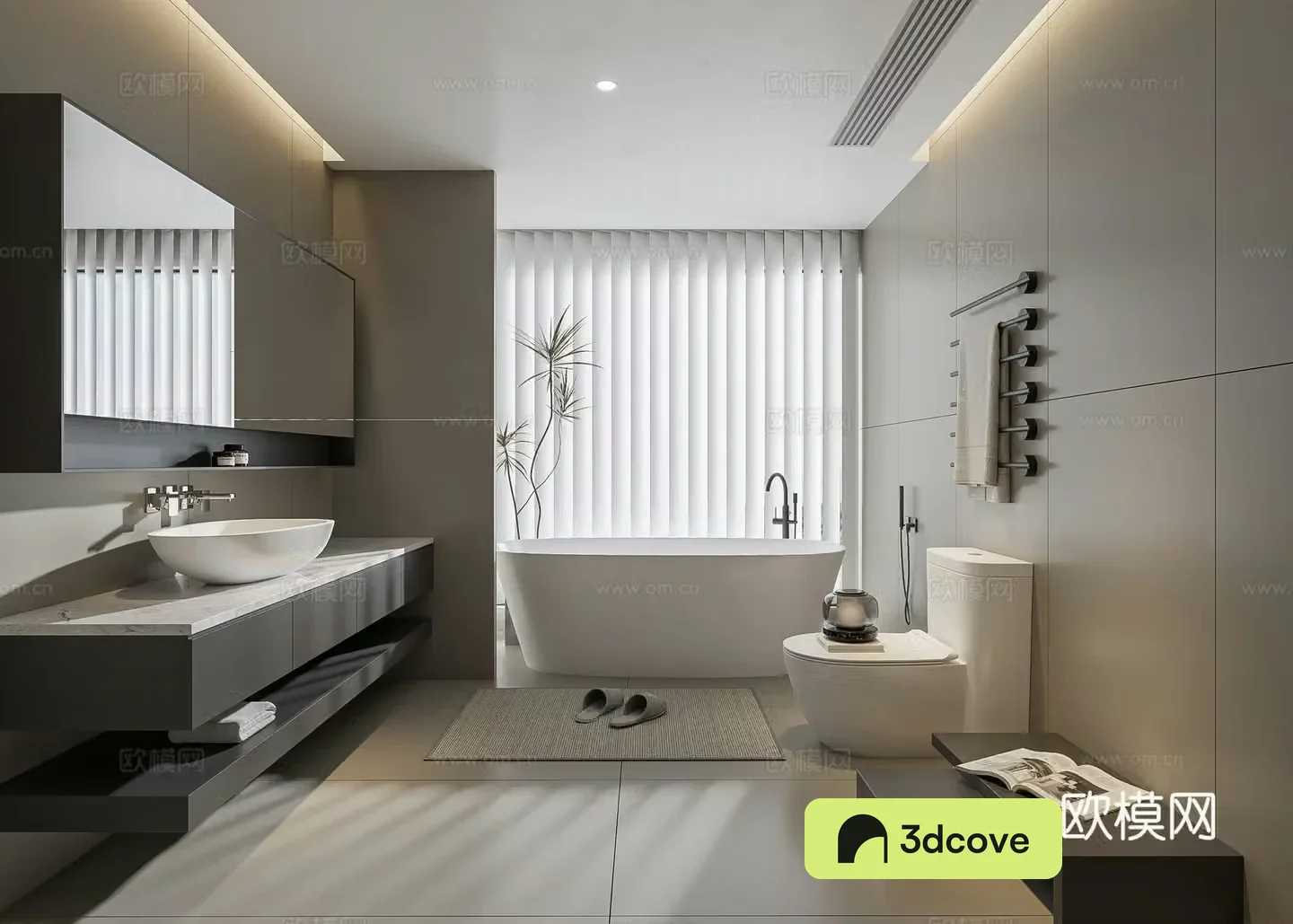 Modern bathroom cabinet washbasin mirror cabinet toilet