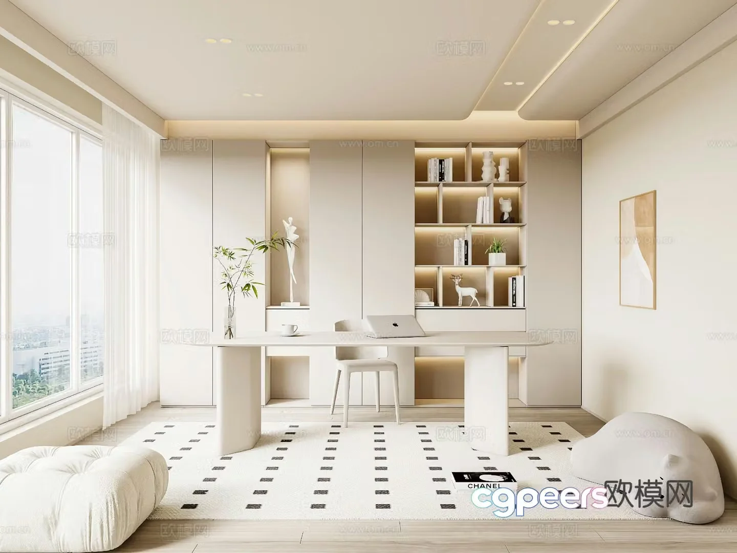 Cream style study 3d model