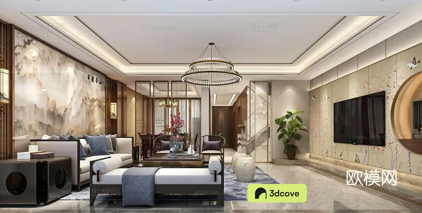 New Chinese style living room dining room