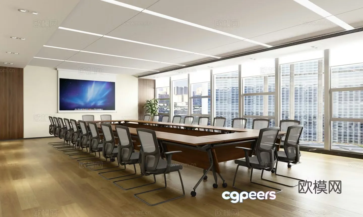 Modern conference room training room multifunctional room learning discussion room 3d model