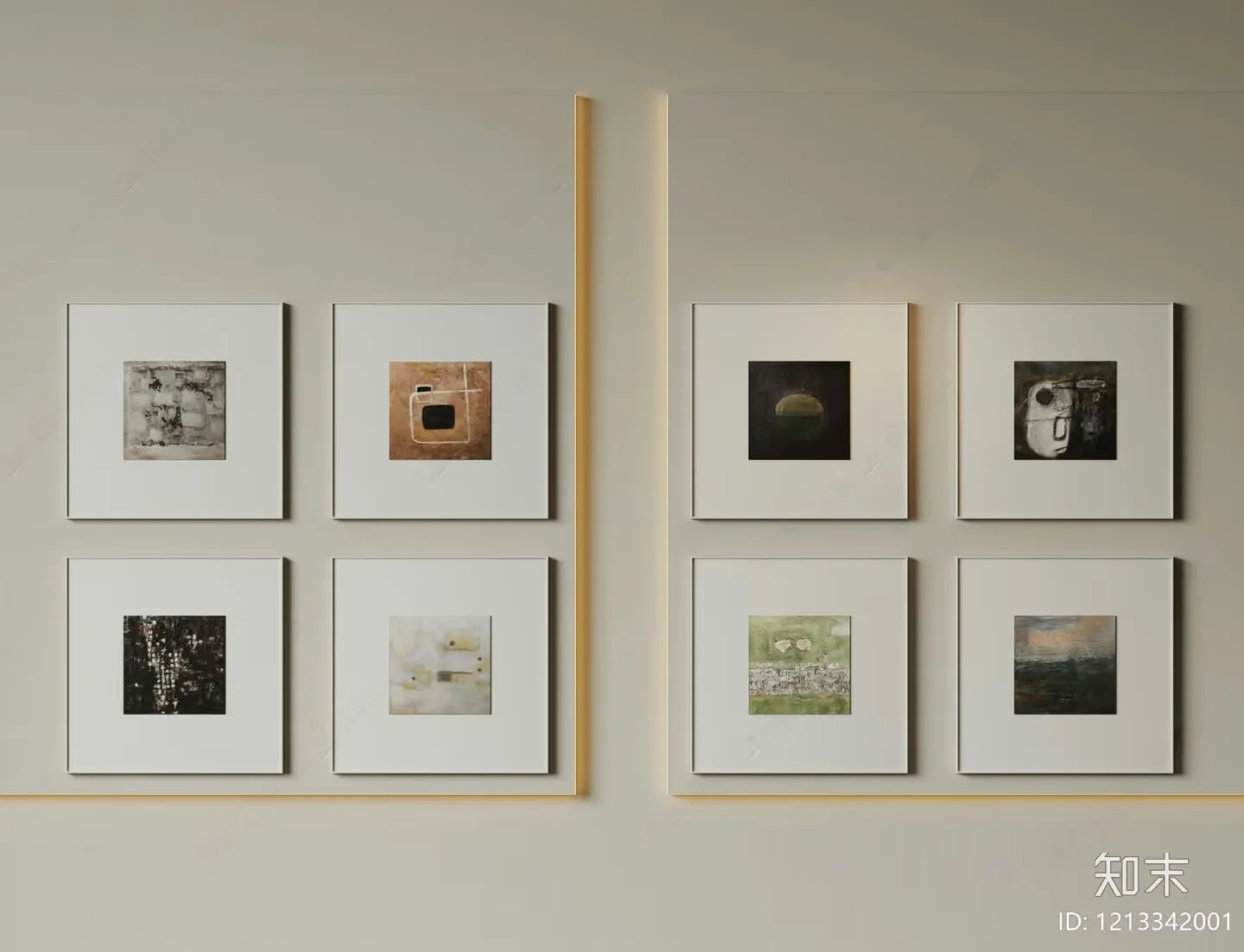 Minimalist Wall Art Collection 3D Model – 4463 – VRAY Render