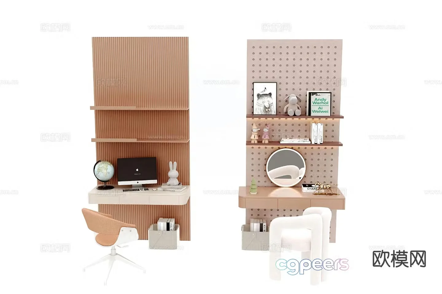 Modern children’s desk chair 3d model