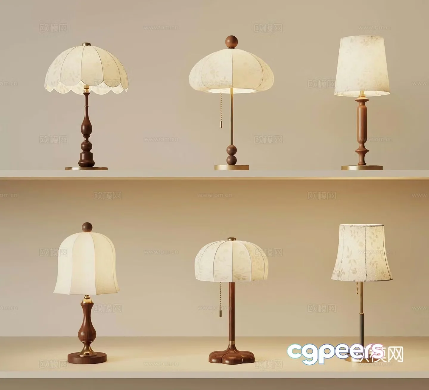 French medieval style table lamp 3d model