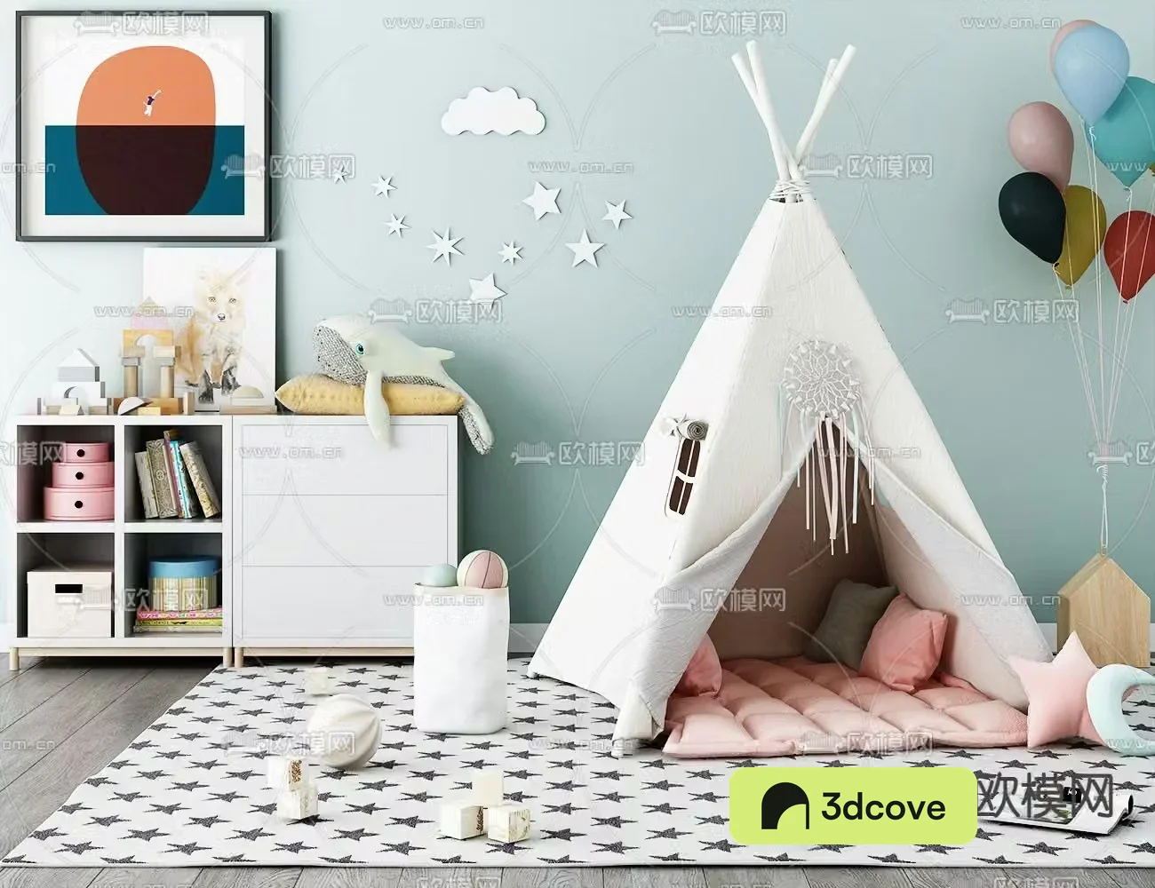 Children’s tent storage basket children’s cabinet balloon