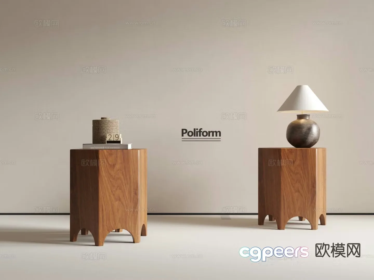 Medieval style side table corner table small coffee table 3D model