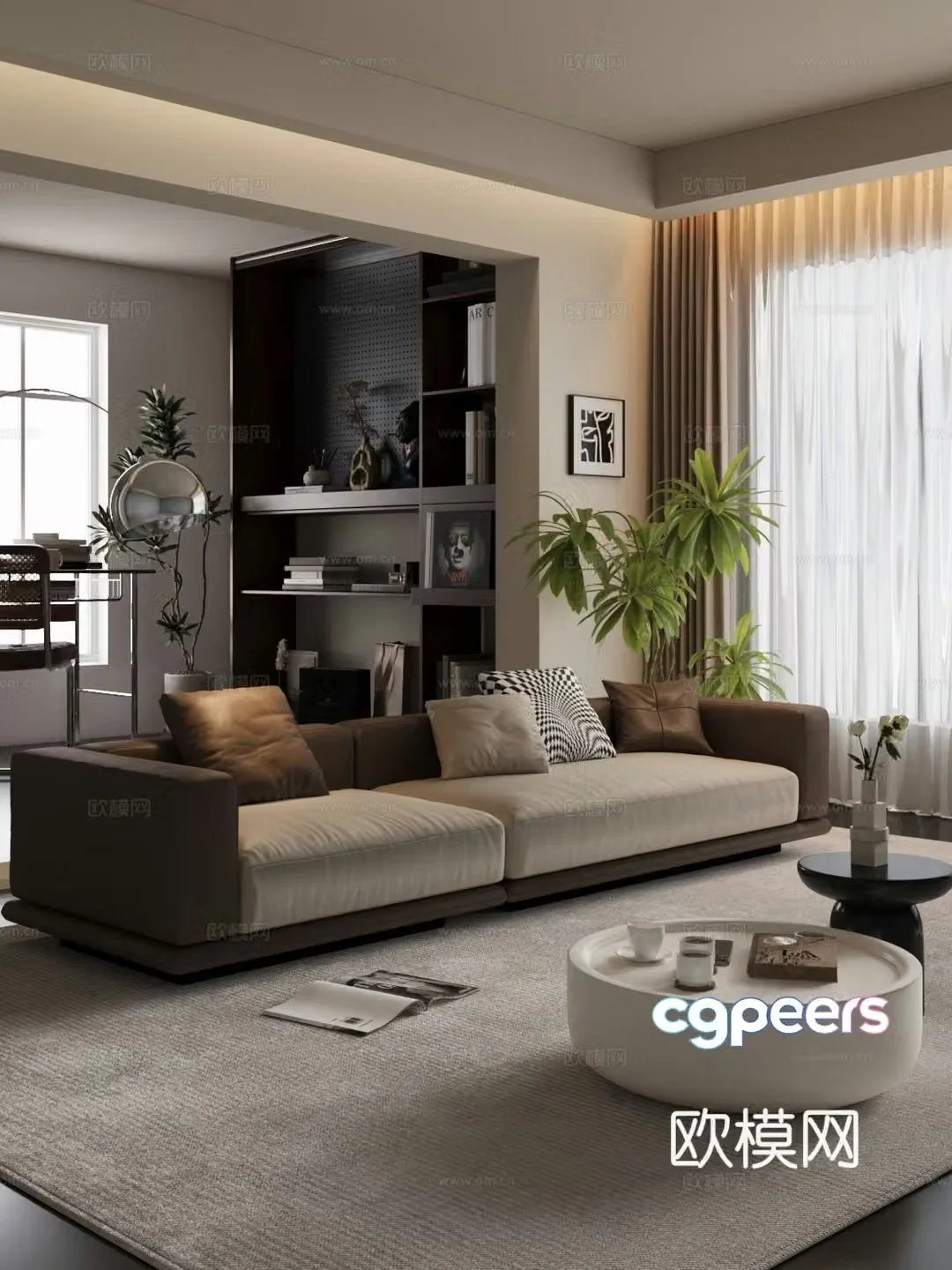 Modern home living room 3d model