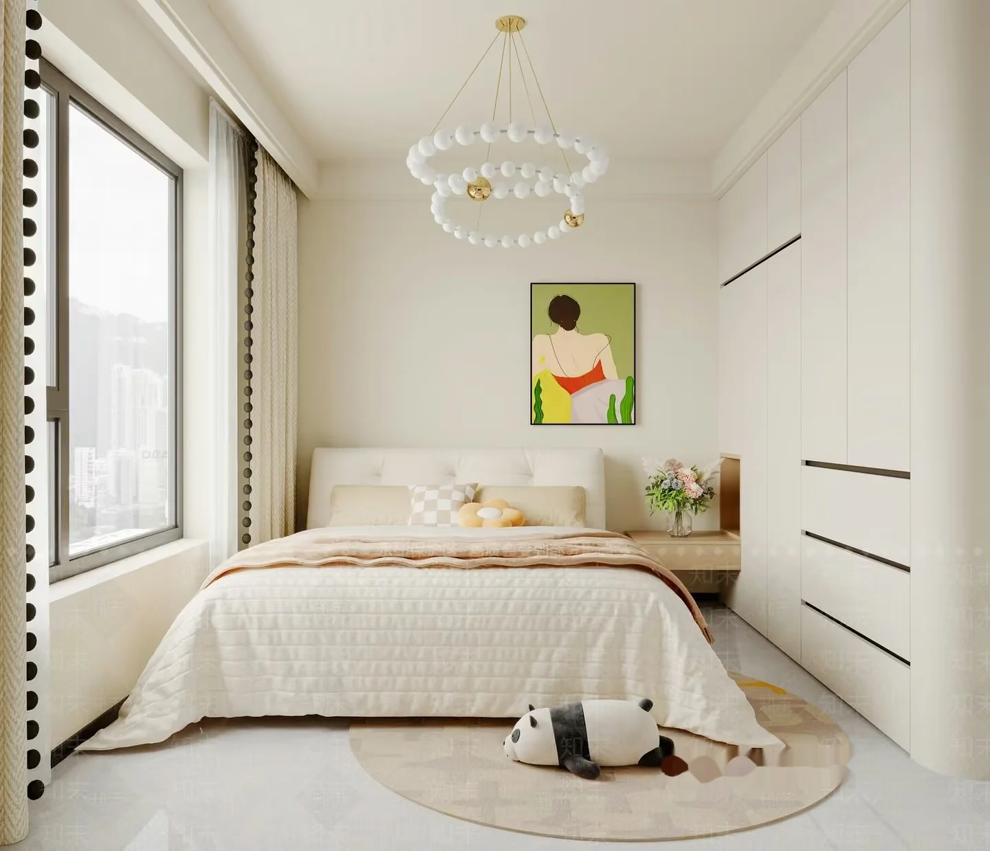 Modern White Bedroom 3D Model – 1656 – VRAY Render