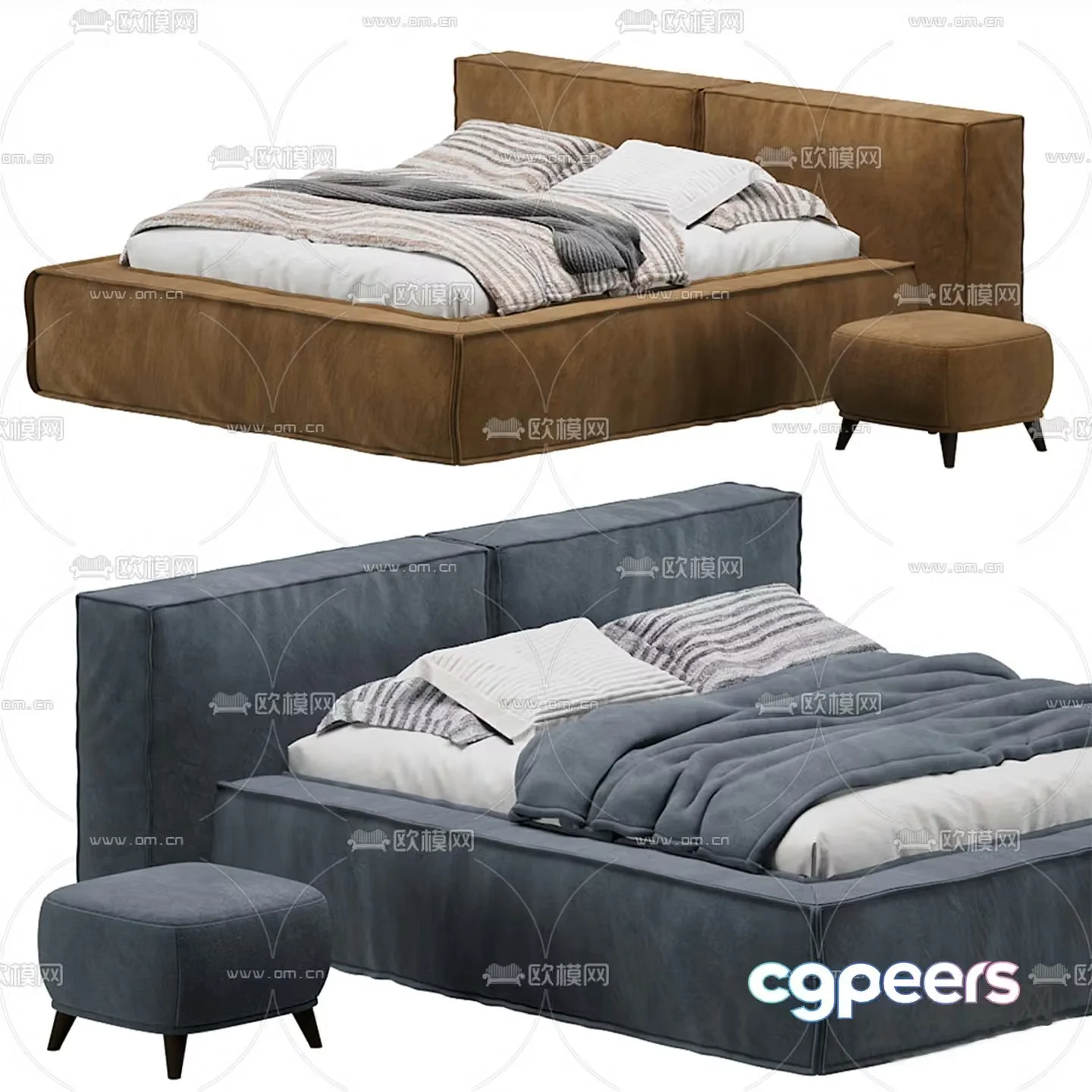 Divan double bed 3d model