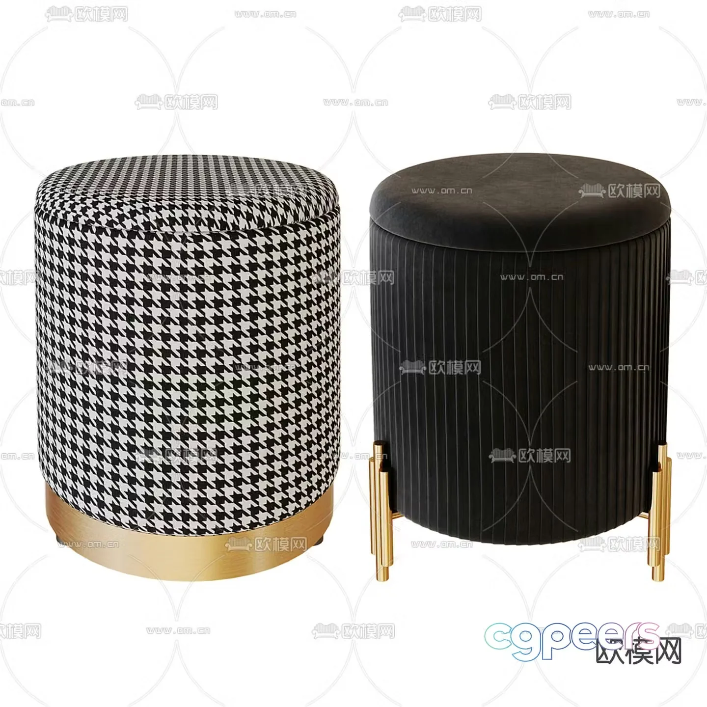 Modern stool round stool sofa stool 3d model