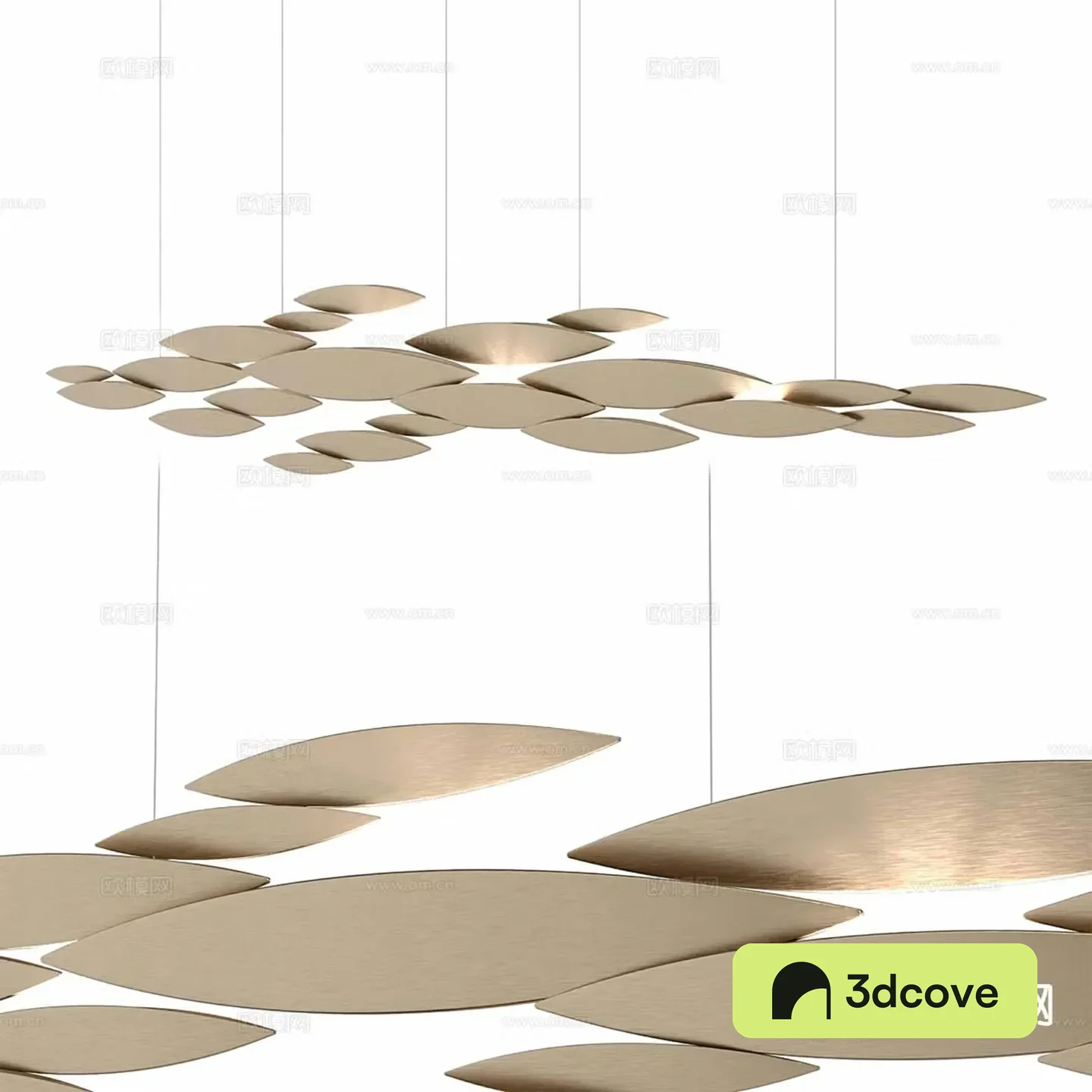 Modern metal sheet chandelier