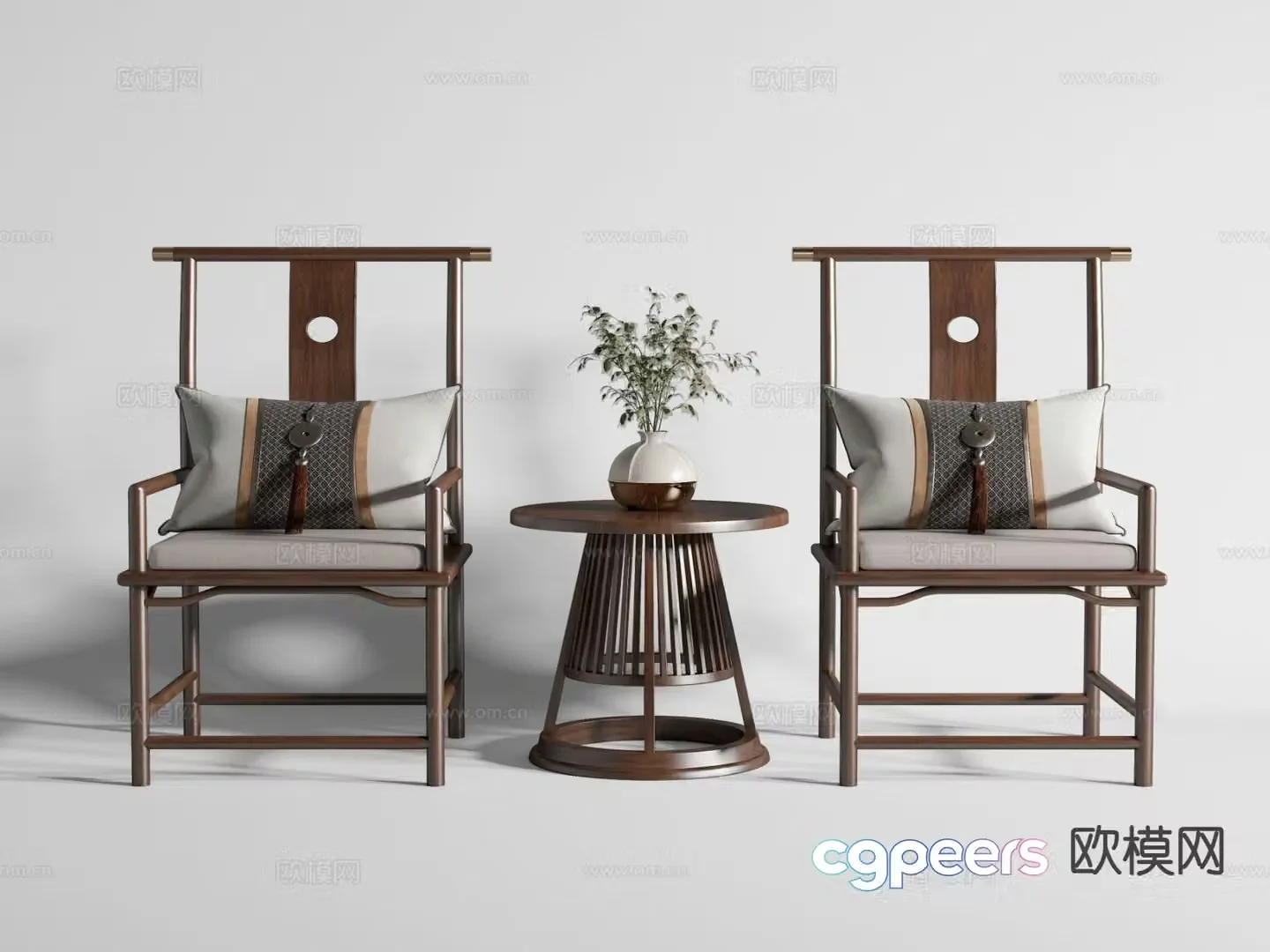 New Chinese style armchair leisure chair 3d model