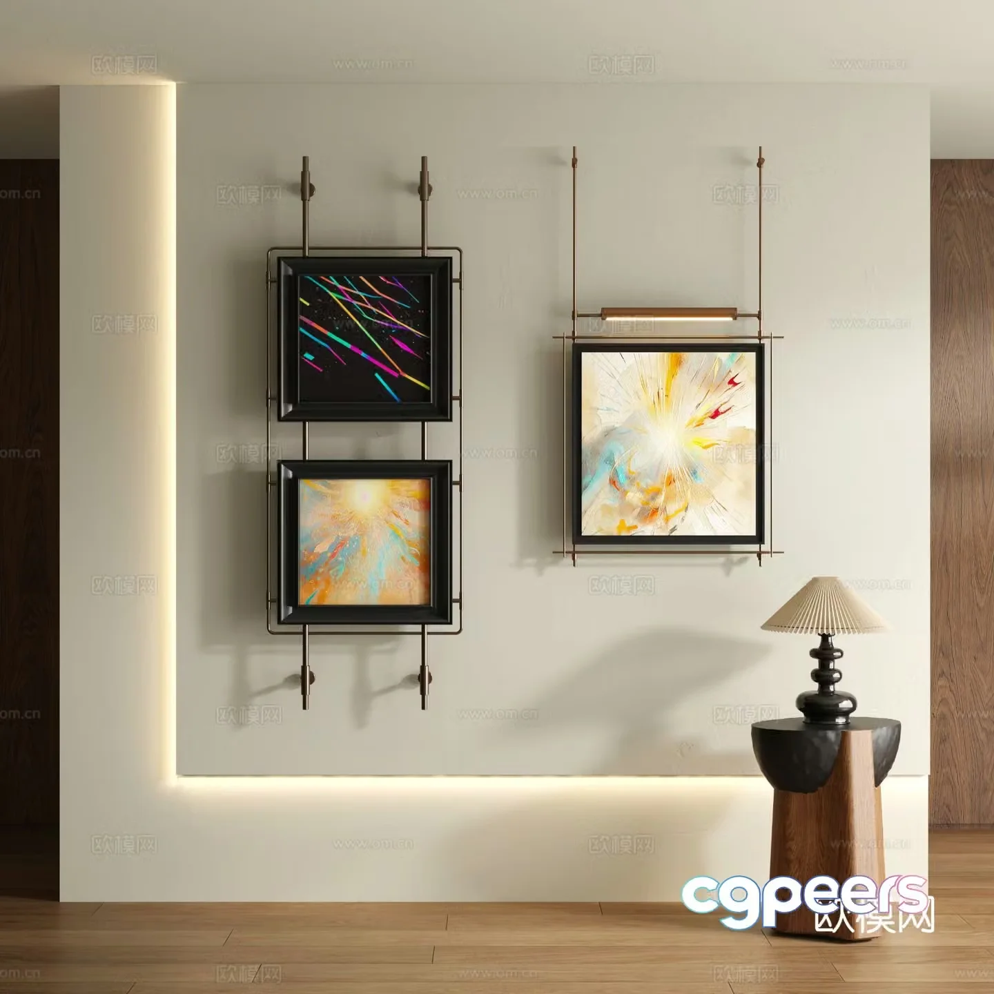 Medieval style texture painting decorative painting 3d model