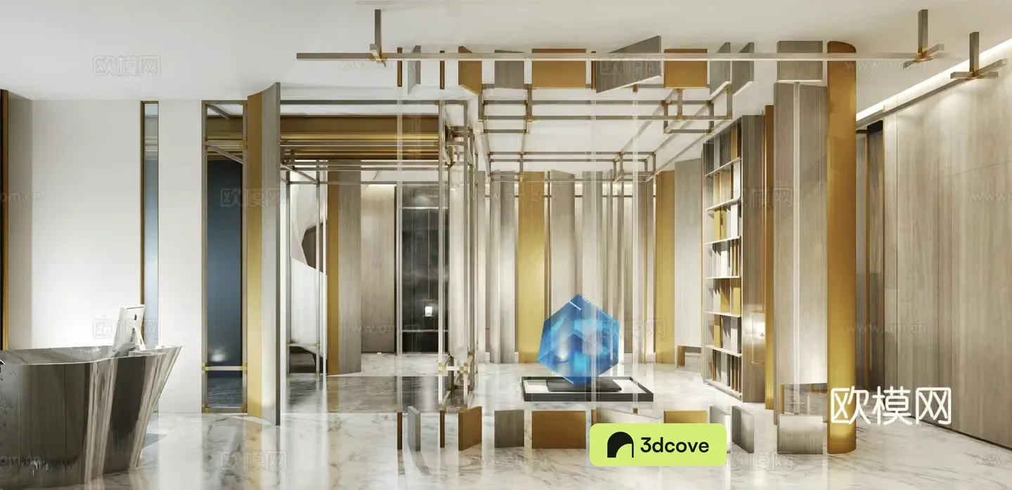 Company foyer front desk reception hall