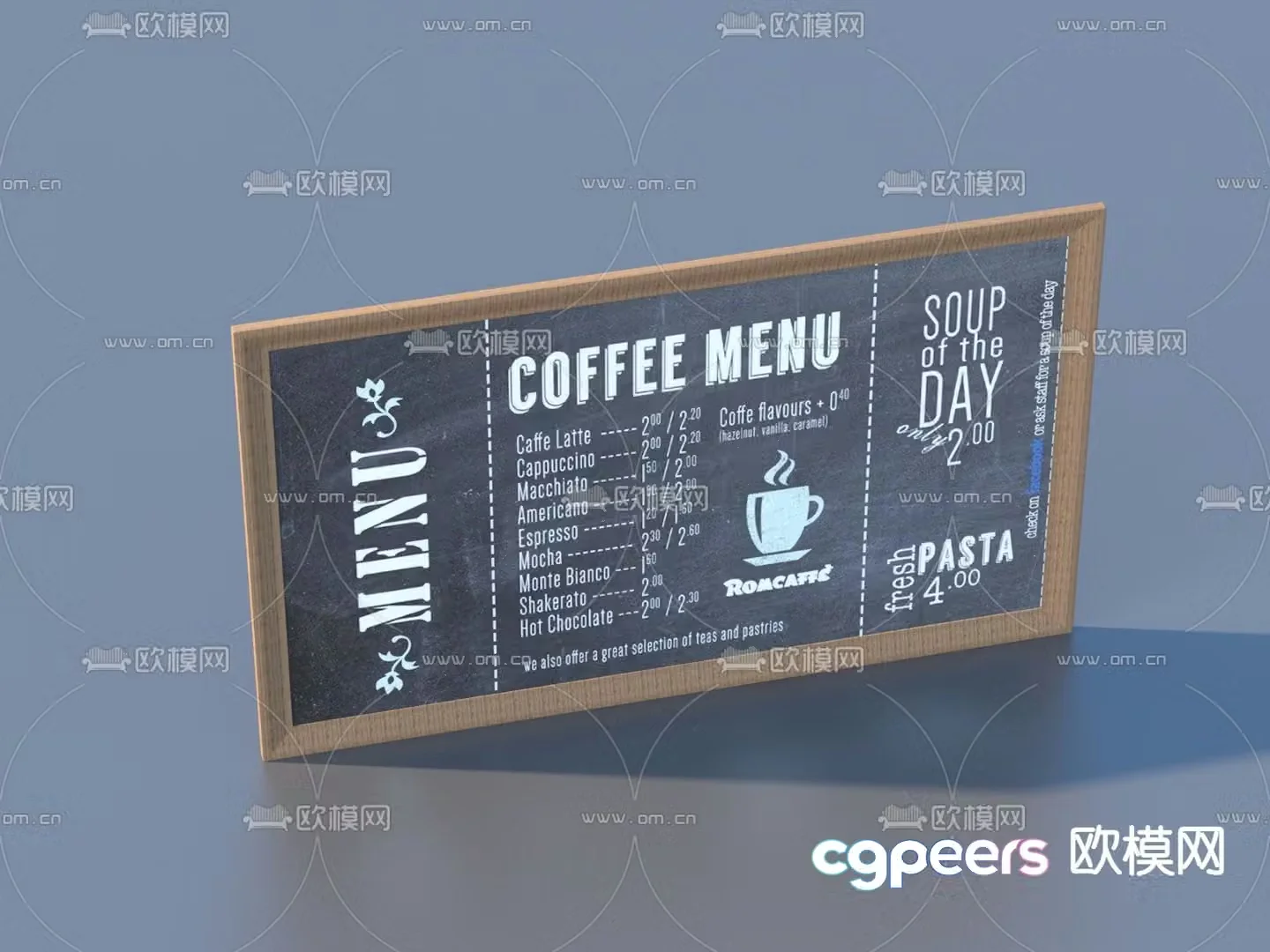 billboard small blackboard 3d model