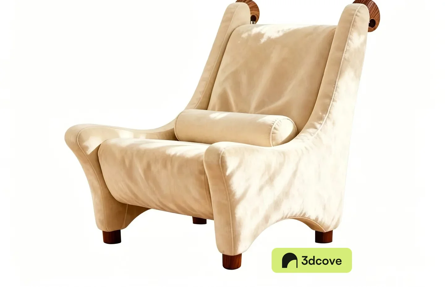 Beige Velvet Chair
