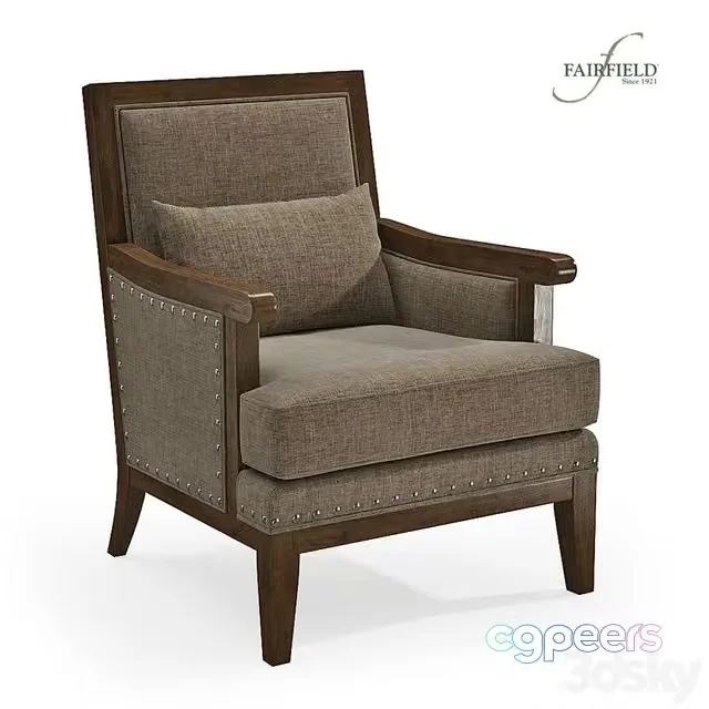 3ds Max Free – Wood Framed Lounge Chair by Fairfield Chair
