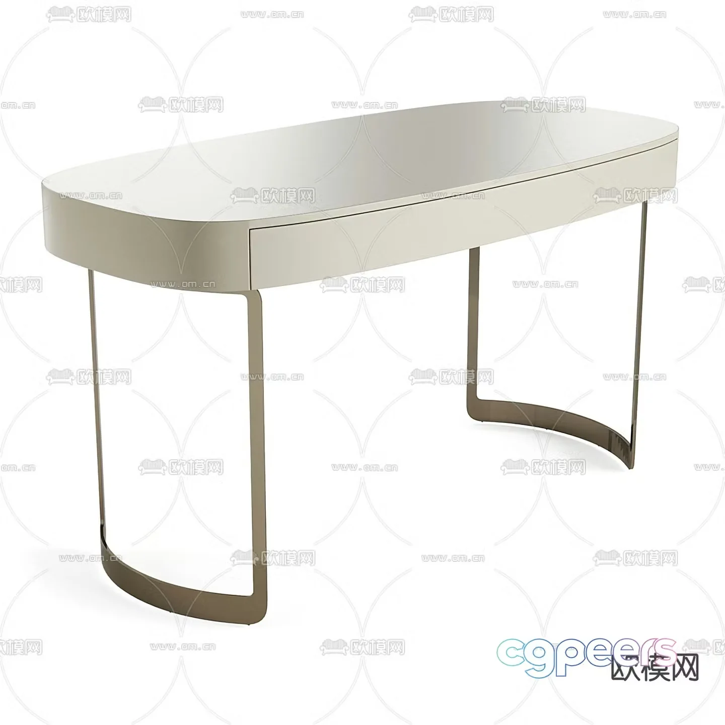 Fendi modern white desk 3d model
