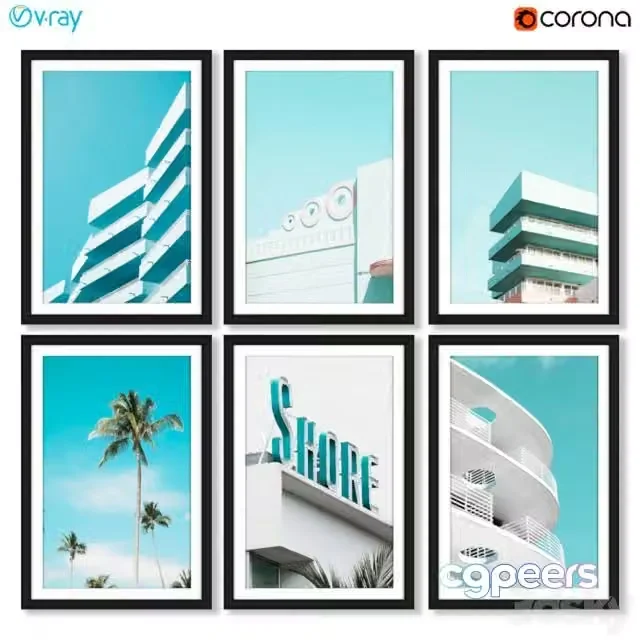 3ds Max Free – A series of posters with the architecture of Miami