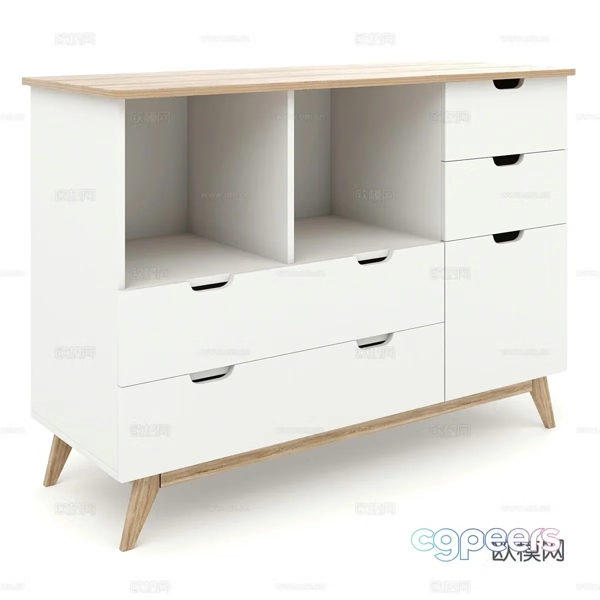 Nordic simple dining sideboard decorative sideboard simple cabinet low cabinet 3D model