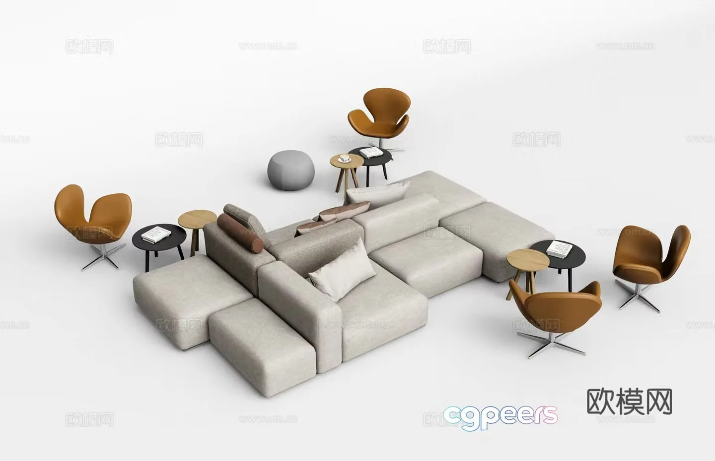 Modern modular sofa 3d model